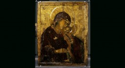 Αμφιπρόσωπη εικόνα με την Παναγία Γλυκοφιλούσα και τη Σταύρωση. MBP (www.mbp.gr)